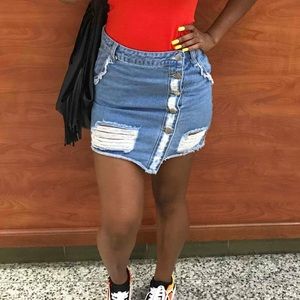 Forever21 Asymmetrical Denim Skirt